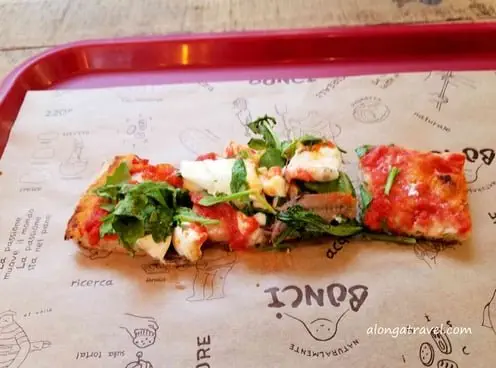 pizza in Bonci cafe in Rome