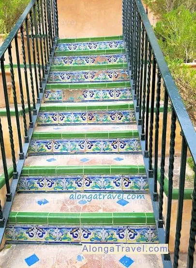 medieval staircase, decorated with Mudejar tiles