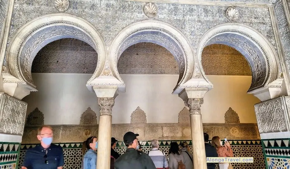Round horseshoe arches, carefully decorated