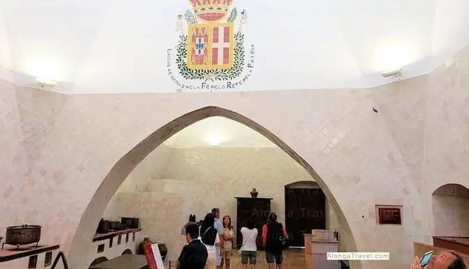 Royal emblem in the old kitchen of former Royal Palace in Sintra