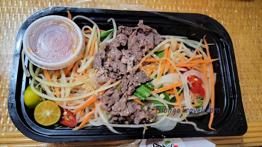 Packed Asian salad with some meat included sold in airports keeps you more energized & healthier