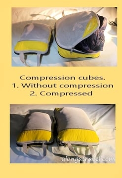 Yellow compression cubes, one is uncompressed and the 2nd is with the same staff, compressed.