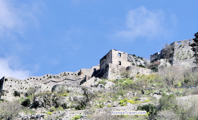 antient partially destroyed upper Kotor city fortifications