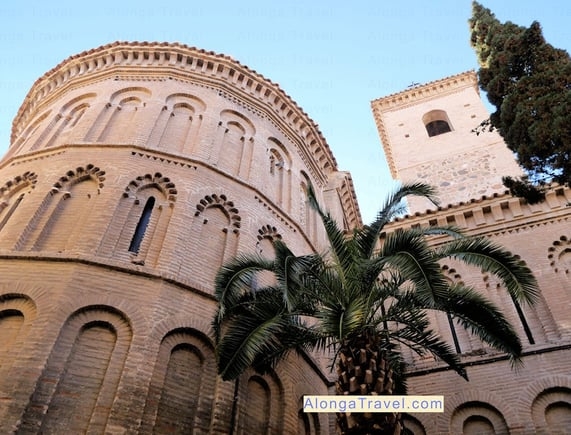 Typical Mudejar arches on the round building of Iglesia de San Miguel in Toledo