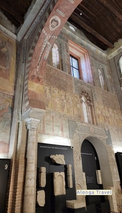 Colorfully decorated horseshoe arches in Roma Museum in Toledo