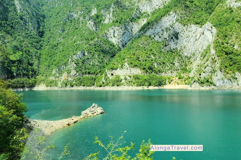 Stunning turquoise water in Piva Canyon, one of the best areas to visit in Montenegro